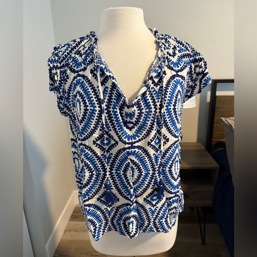 Rose + Olive front tie blouse